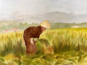 Voir le détail de cette oeuvre: Récolte du Riz
